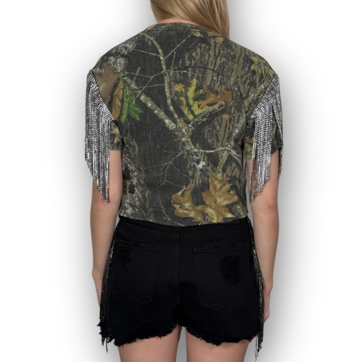 VINTAGE RHINESTONED CAMO TSHIRT