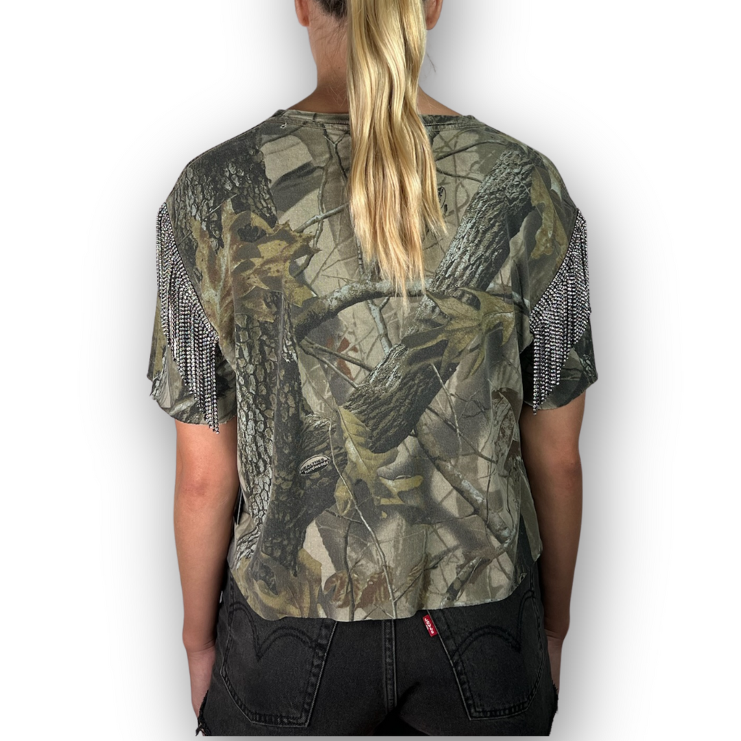 VINTAGE RHINESTONED CAMO TSHIRT