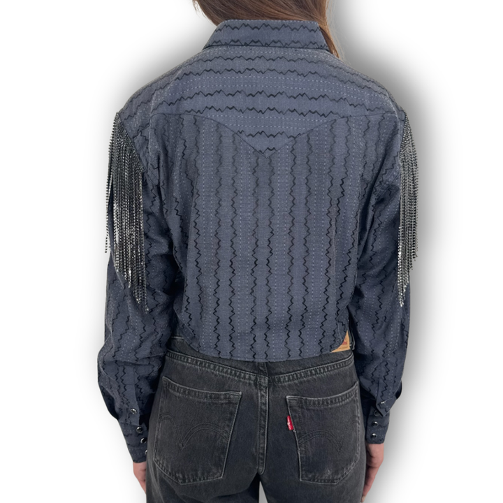 VINTAGE RHINESTONE TIE TOP