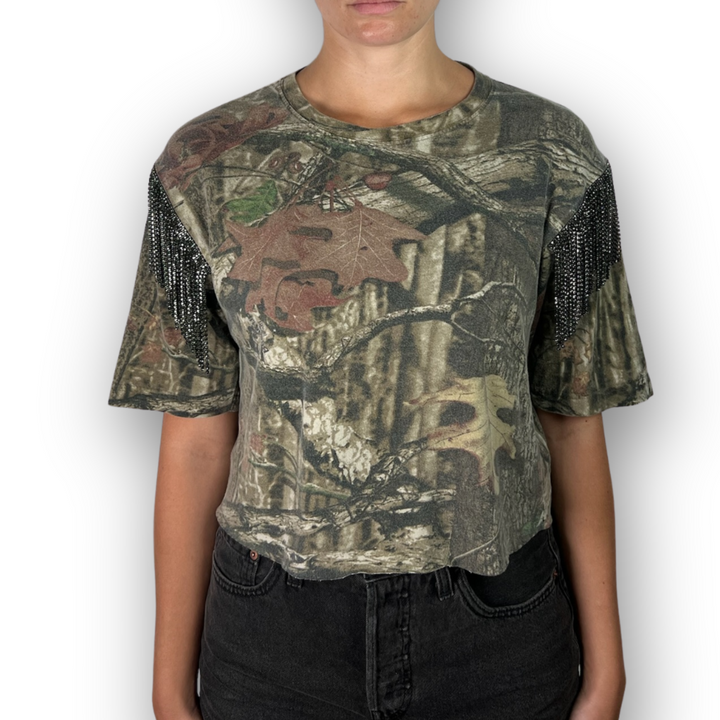 VINTAGE RHINESTONED CAMO TSHIRT