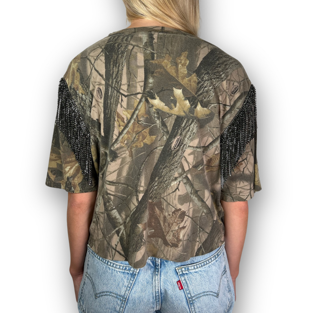 VINTAGE RHINESTONED CAMO TSHIRT