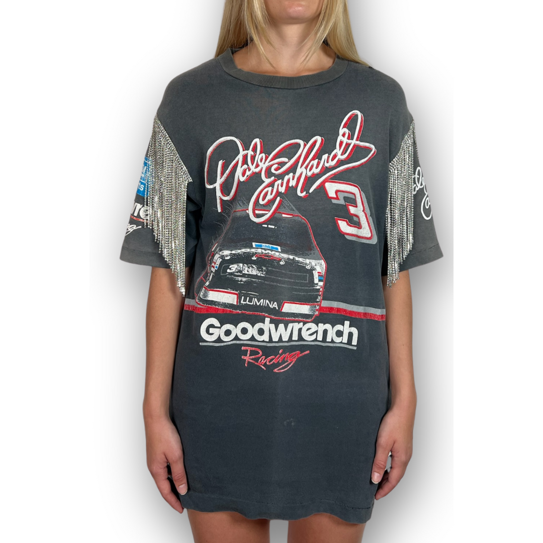 VINTAGE RHINESTONED NASCAR TSHIRT | MENS M