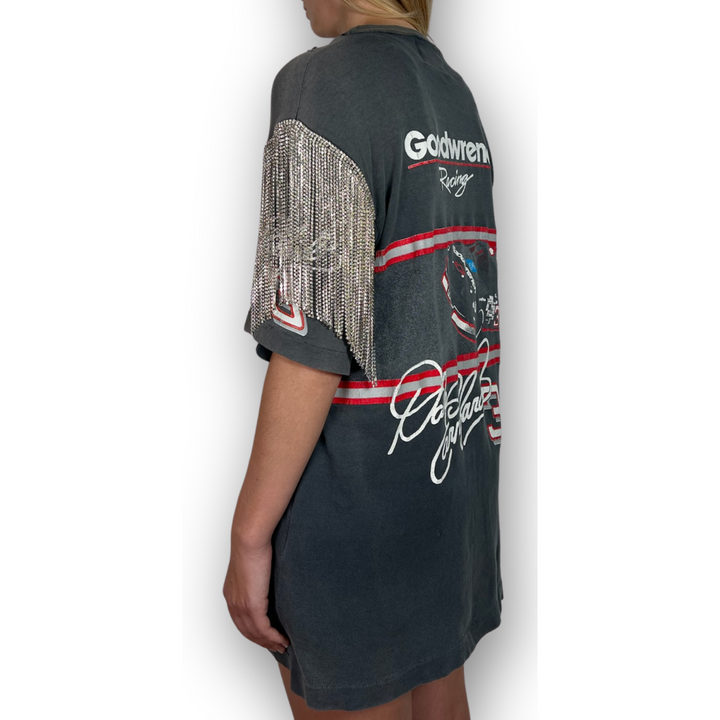 VINTAGE RHINESTONED NASCAR TSHIRT | MENS M