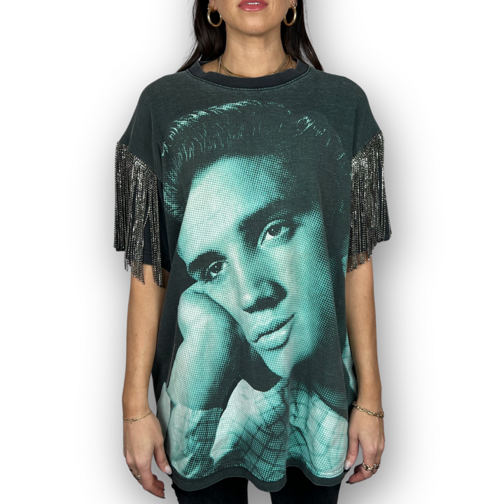 VINTAGE RHINESTONED ELVIS PRESLEY TSHIRT | MENS L