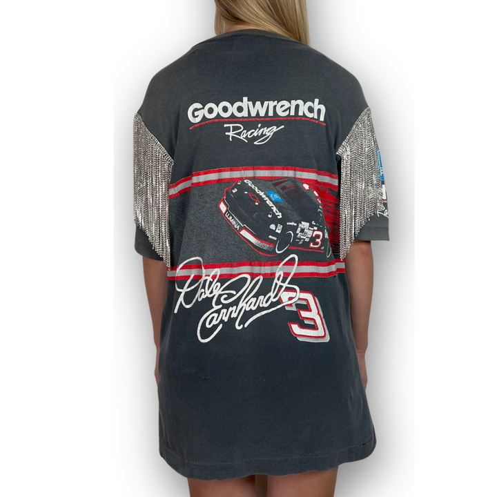 VINTAGE RHINESTONED NASCAR TSHIRT | MENS M