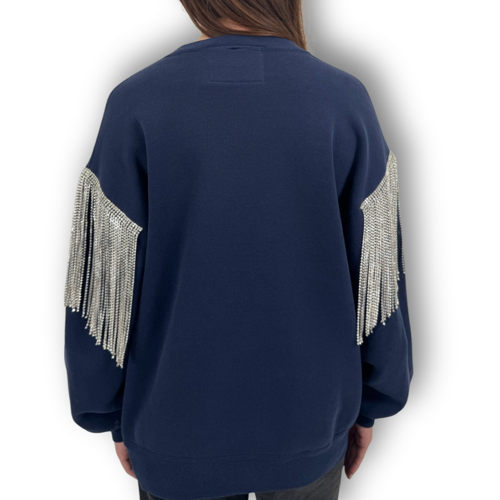 VINTAGE RHINESTONE FRINGE COWBOYS SWEATSHIRT