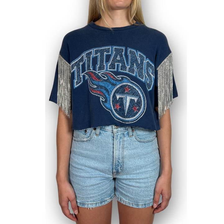 VINTAGE RHINESTONED TENNESSEE TITANS TSHIRT | MENS M