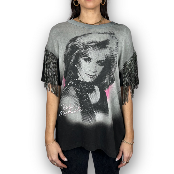 VINTAGE RHINESTONED BARBARA MANDRELL TSHIRT | MENS L