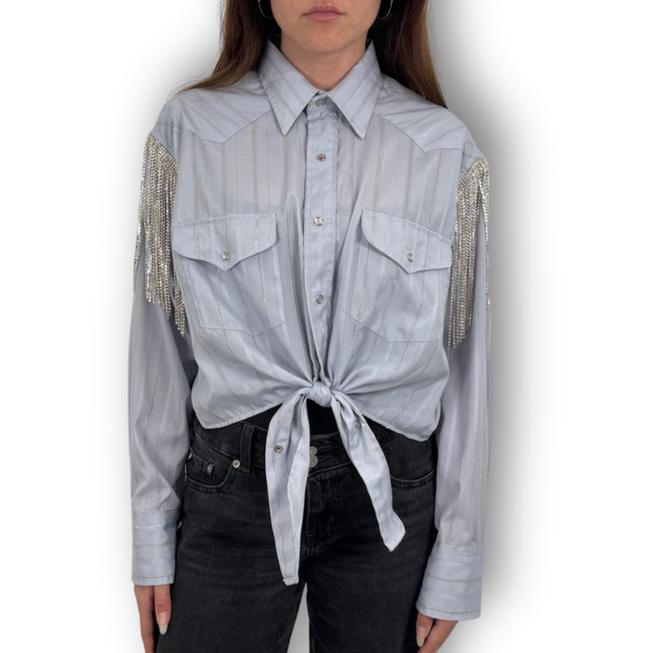 VINTAGE RHINESTONE TIE TOP