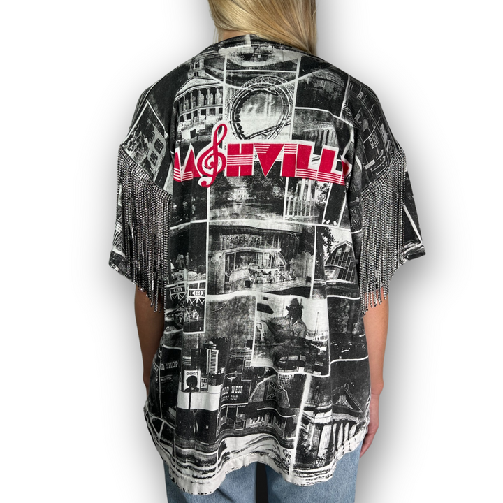 VINTAGE RHINESTONED NASHVILLE TSHIRT | MENS L