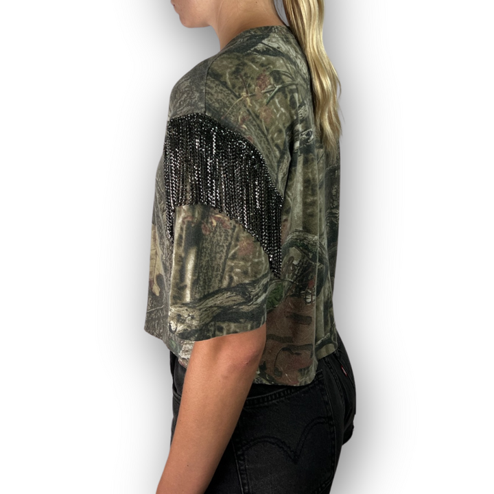 VINTAGE RHINESTONED CAMO TSHIRT