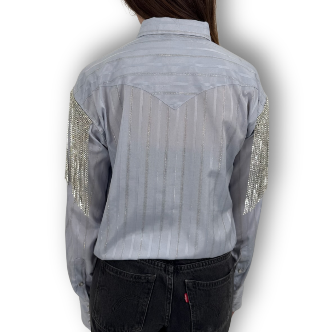 VINTAGE RHINESTONE TIE TOP