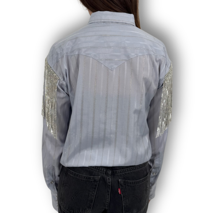 VINTAGE RHINESTONE TIE TOP