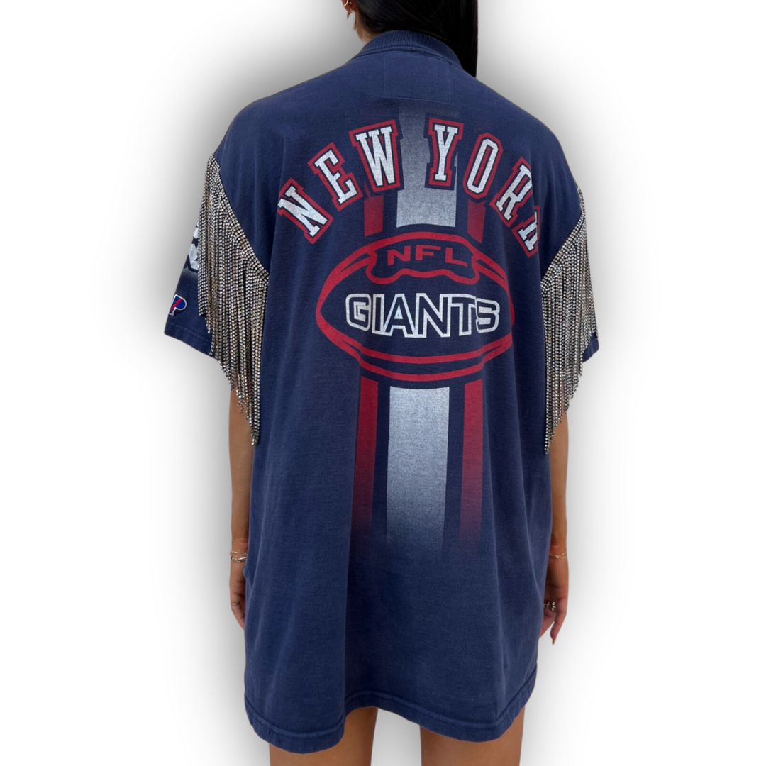 VINTAGE RHINESTONED NY GIANTS TSHIRT | MENS L