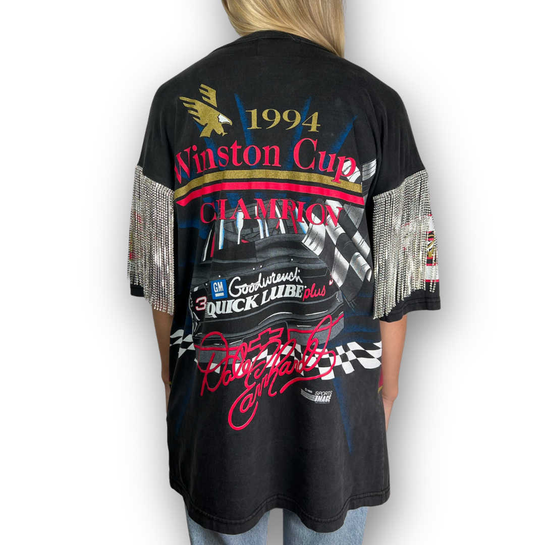 VINTAGE RHINESTONED NASCAR TSHIRT | MENS XL