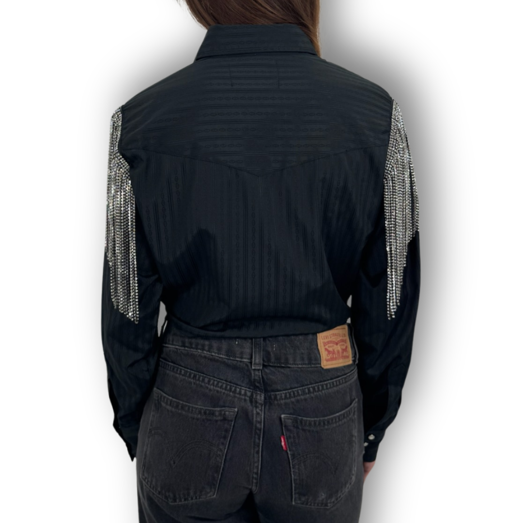 VINTAGE RHINESTONE TIE TOP