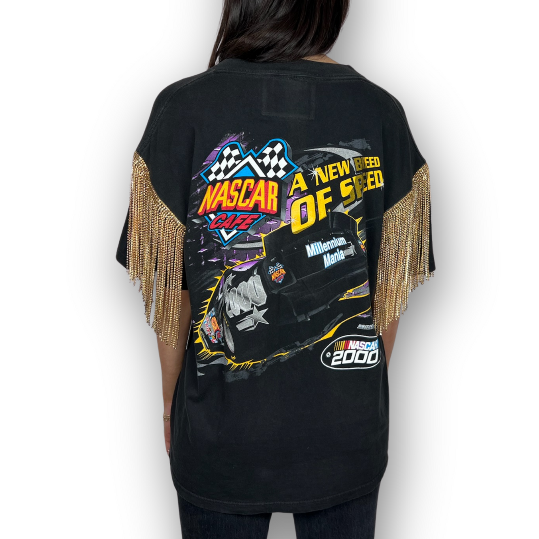 VINTAGE RHINESTONED NASCAR TSHIRT | MENS M