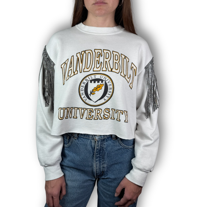 Daniel Diamond vintage Vanderbilt fringe sweatshirt