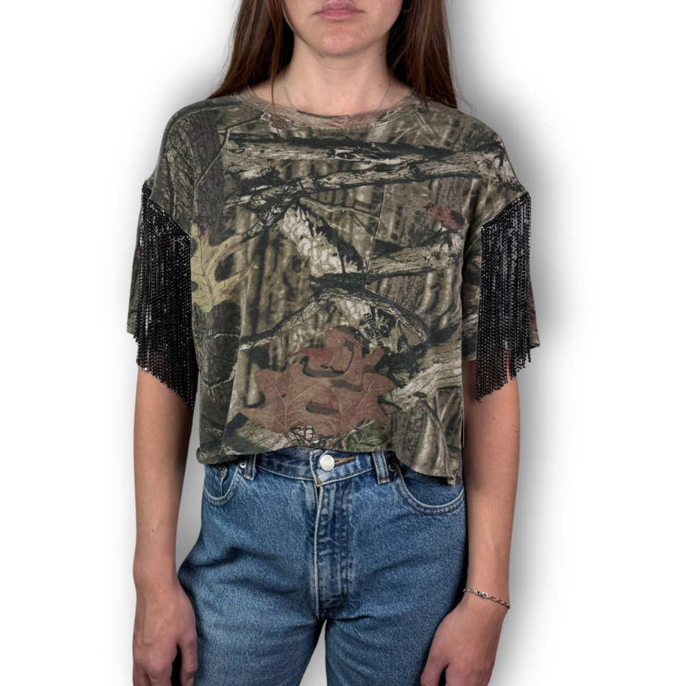 Daniel Diamond cropped vintage camo t-shirt