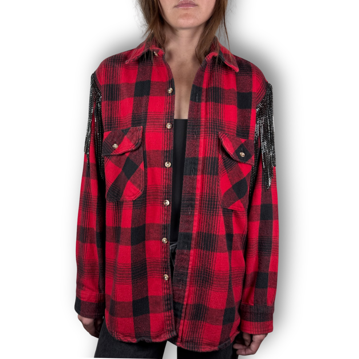 Daniel Diamond vintage red and black flannel