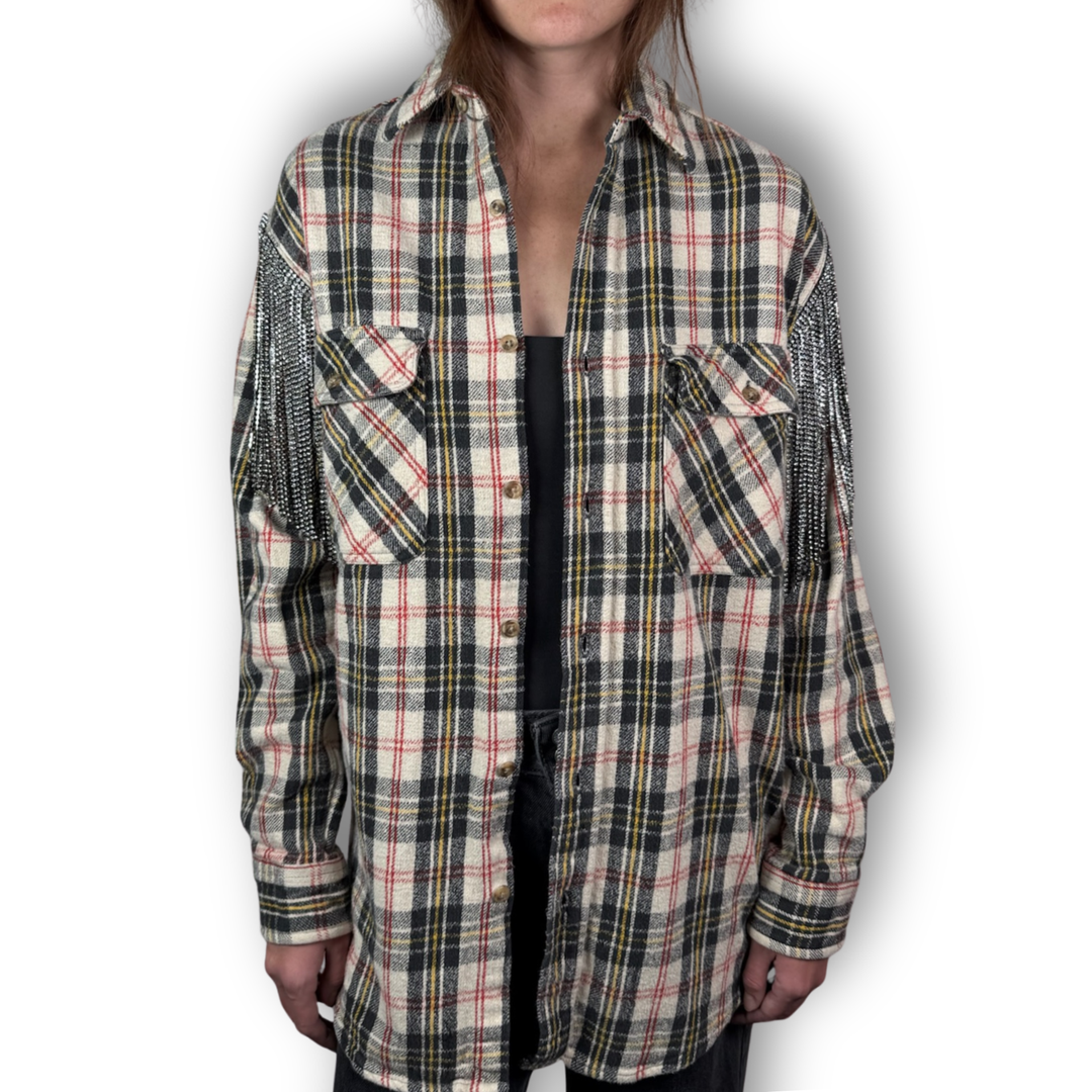 Daniel Diamond vintage tan and black flannel