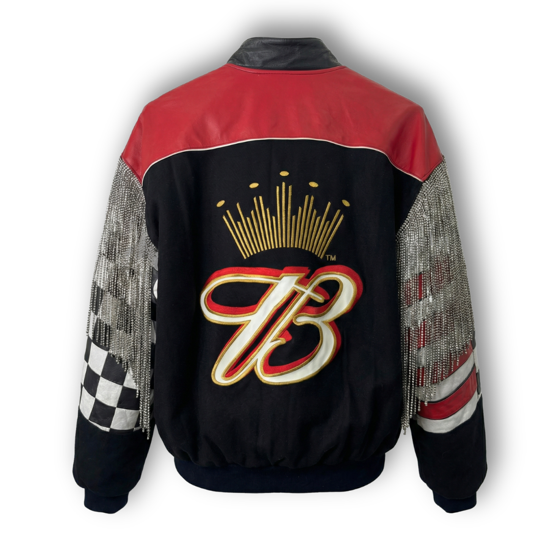 VINTAGE RHINESTONE FRINGE RACING JACKET