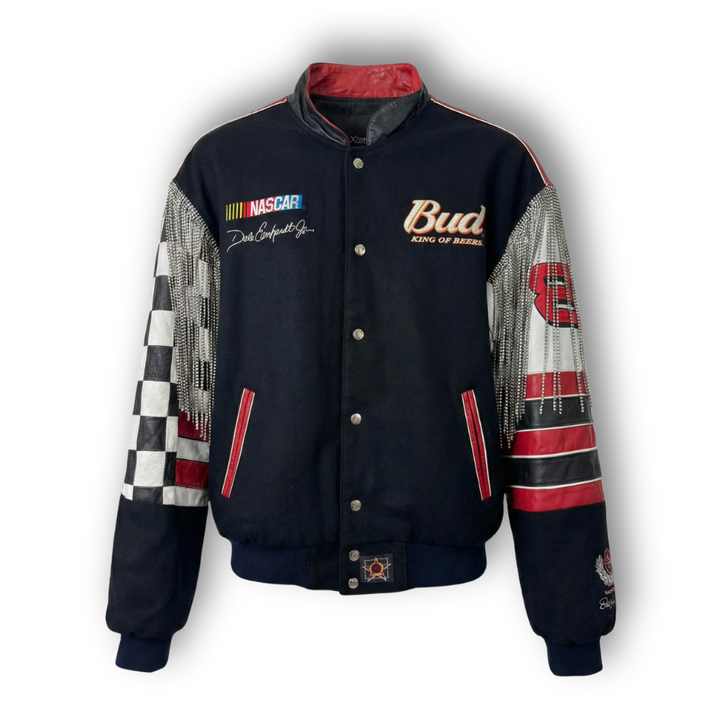 VINTAGE RHINESTONE FRINGE RACING JACKET