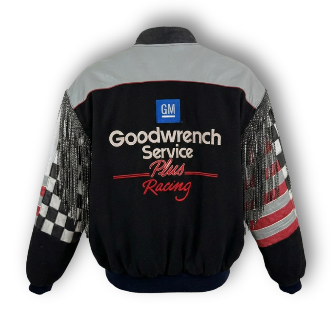 VINTAGE RHINESTONE FRINGE RACING JACKET