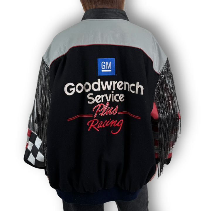 VINTAGE RHINESTONE FRINGE RACING JACKET