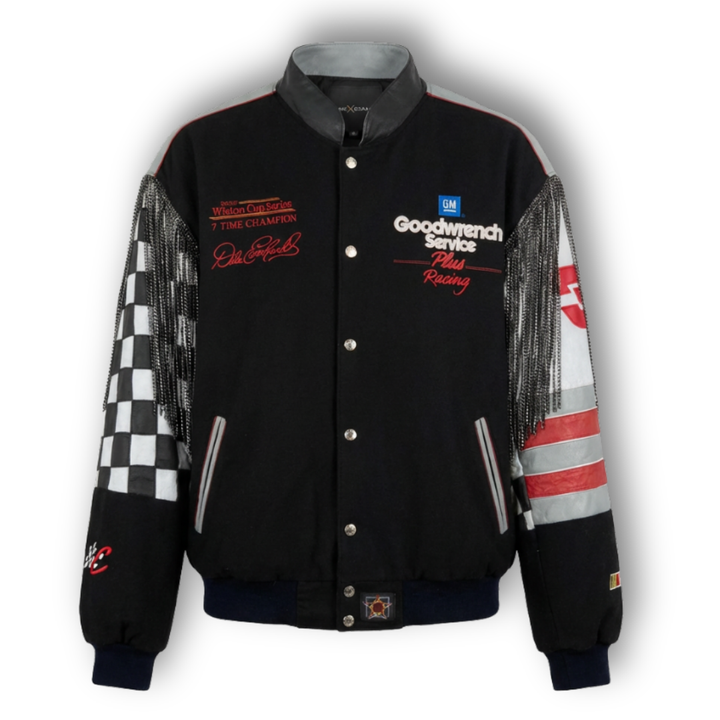 VINTAGE RHINESTONE FRINGE RACING JACKET