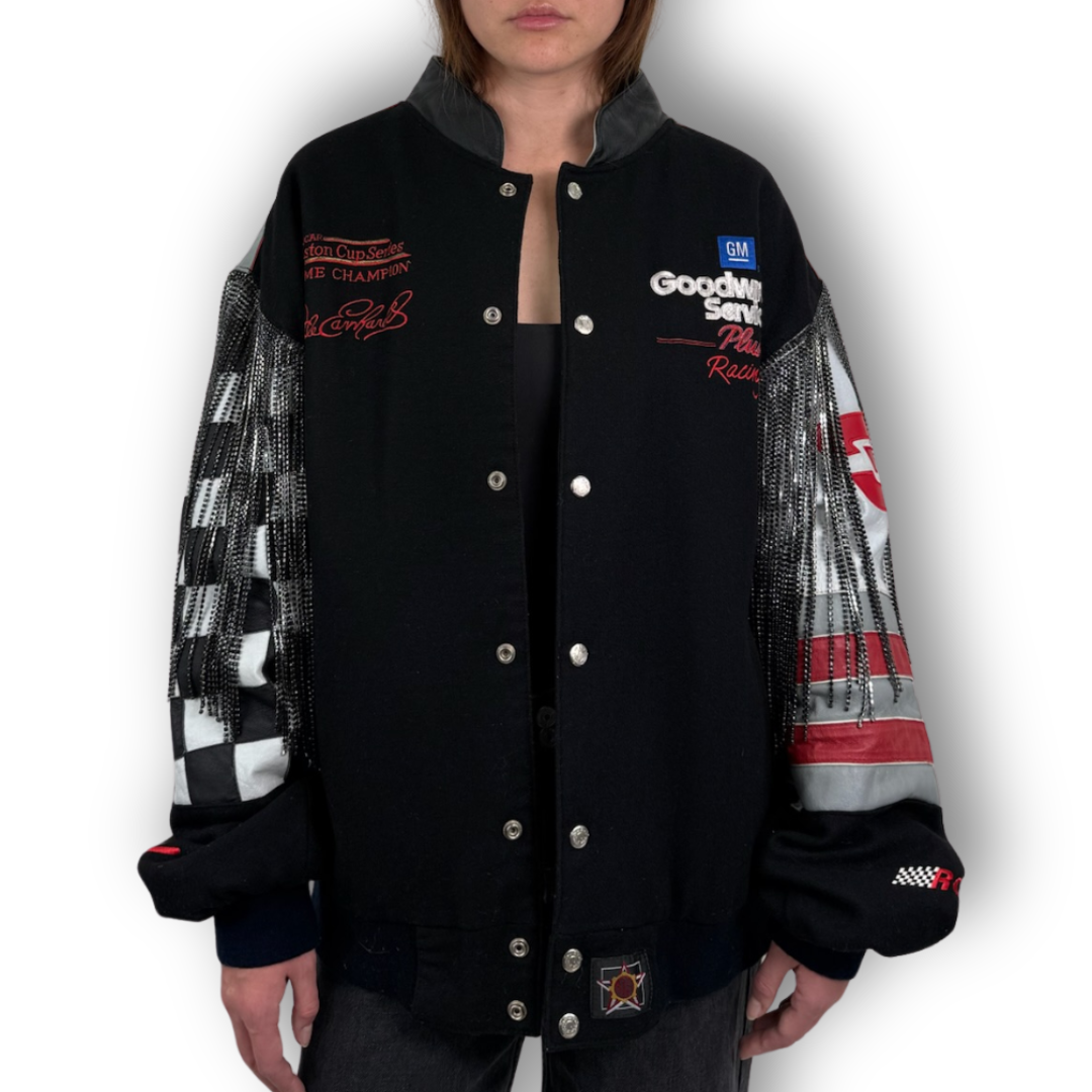 VINTAGE RHINESTONE FRINGE RACING JACKET