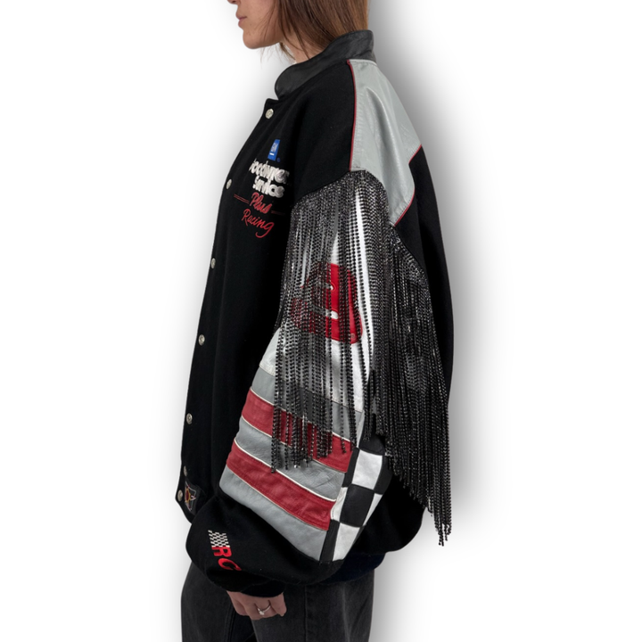 VINTAGE RHINESTONE FRINGE RACING JACKET