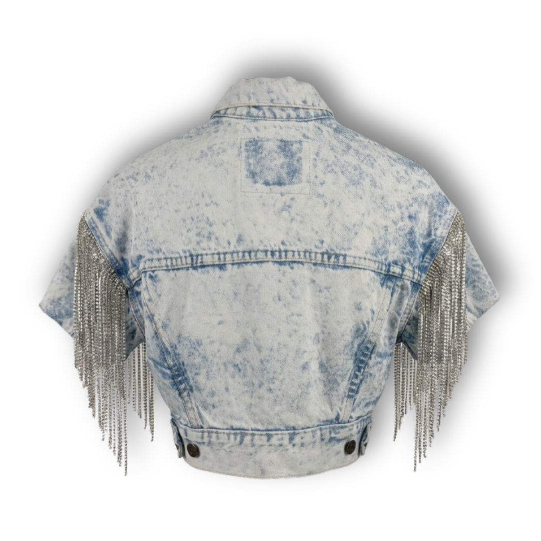 VINTAGE RHINESTONE FRINGE VEST