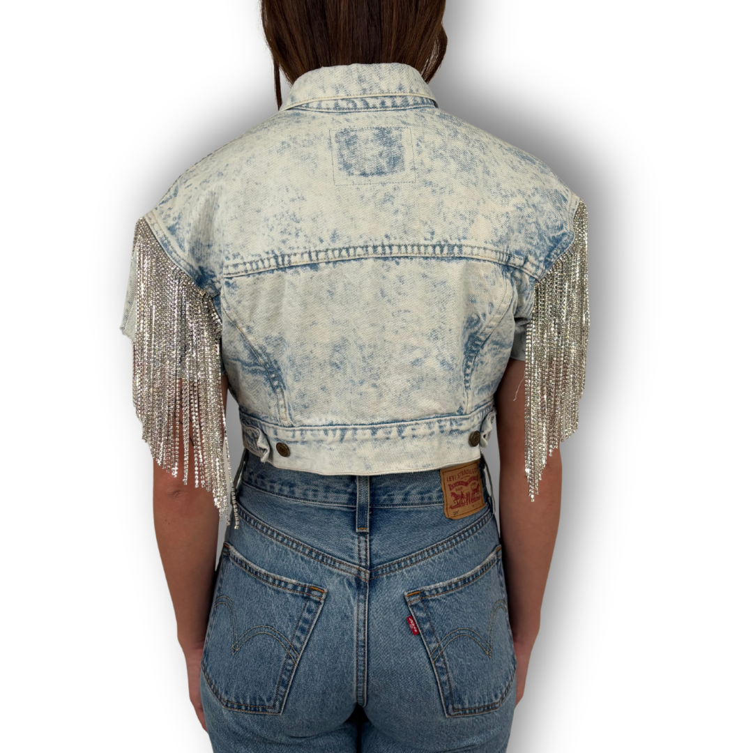 VINTAGE RHINESTONE FRINGE VEST