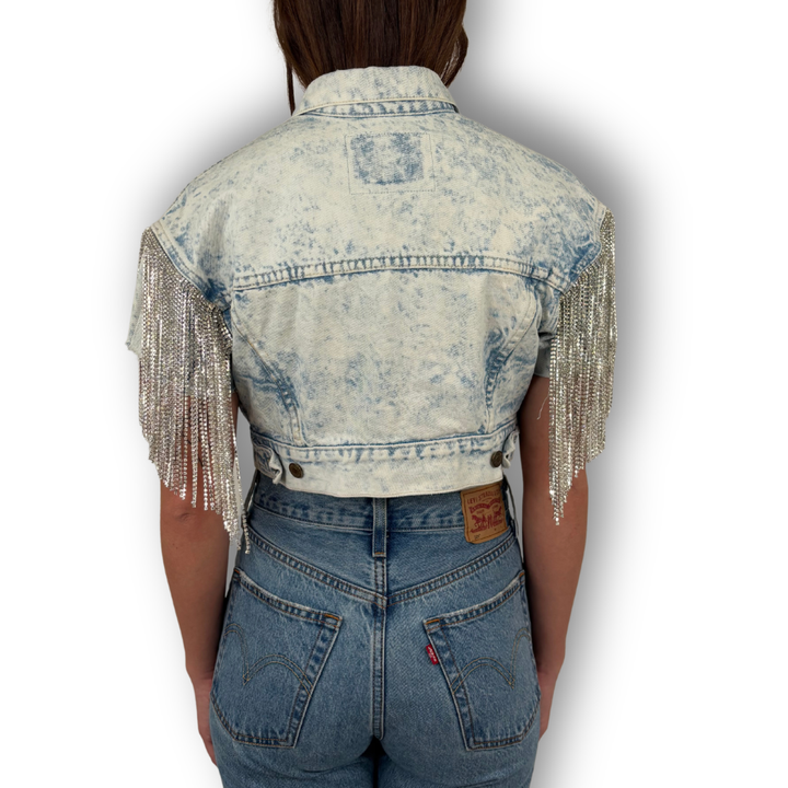 VINTAGE RHINESTONE FRINGE VEST