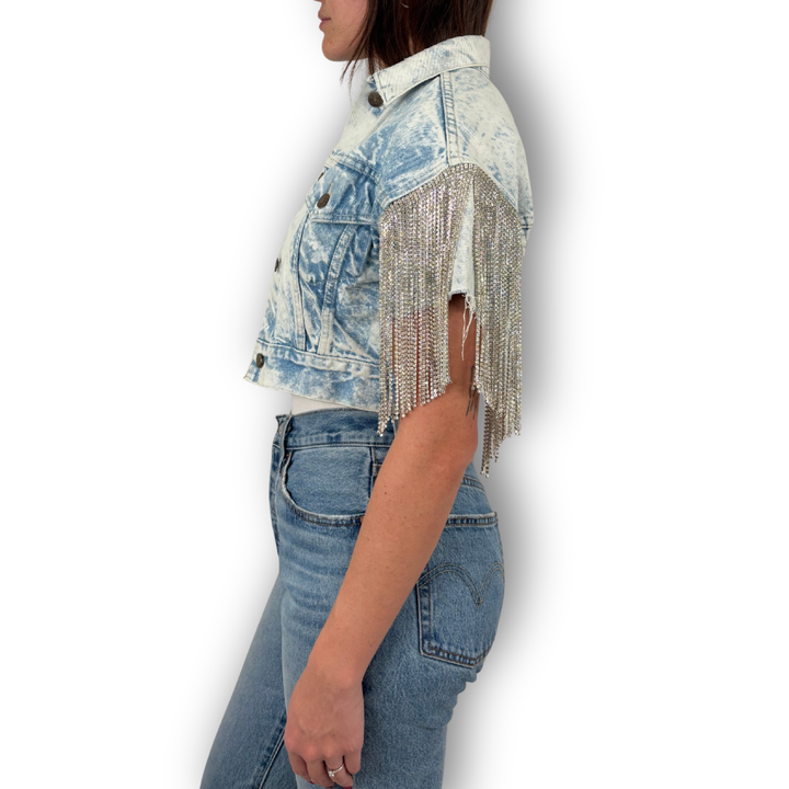 VINTAGE RHINESTONE FRINGE VEST