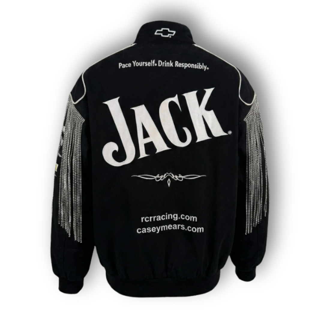 VINTAGE RHINESTONE FRINGE RACING JACKET