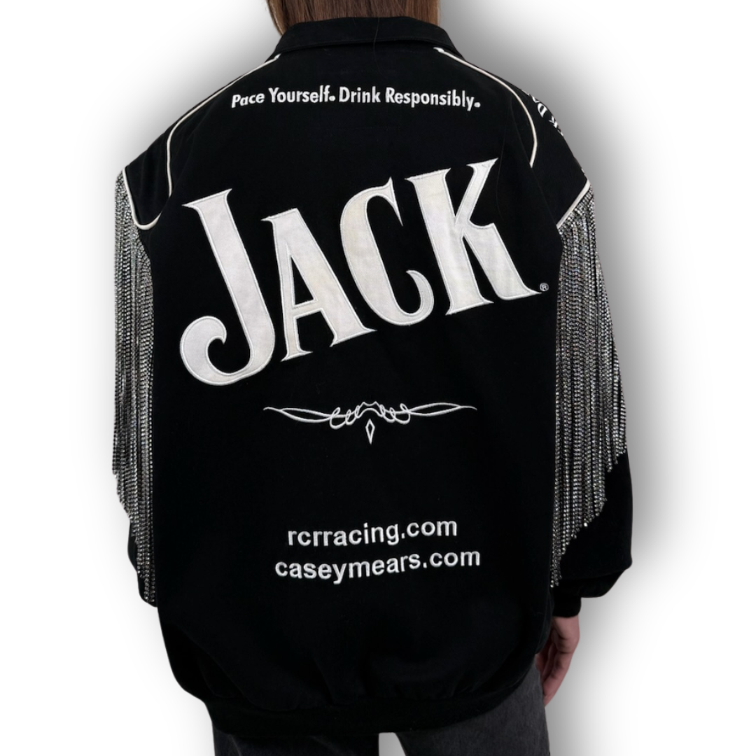 VINTAGE RHINESTONE FRINGE RACING JACKET