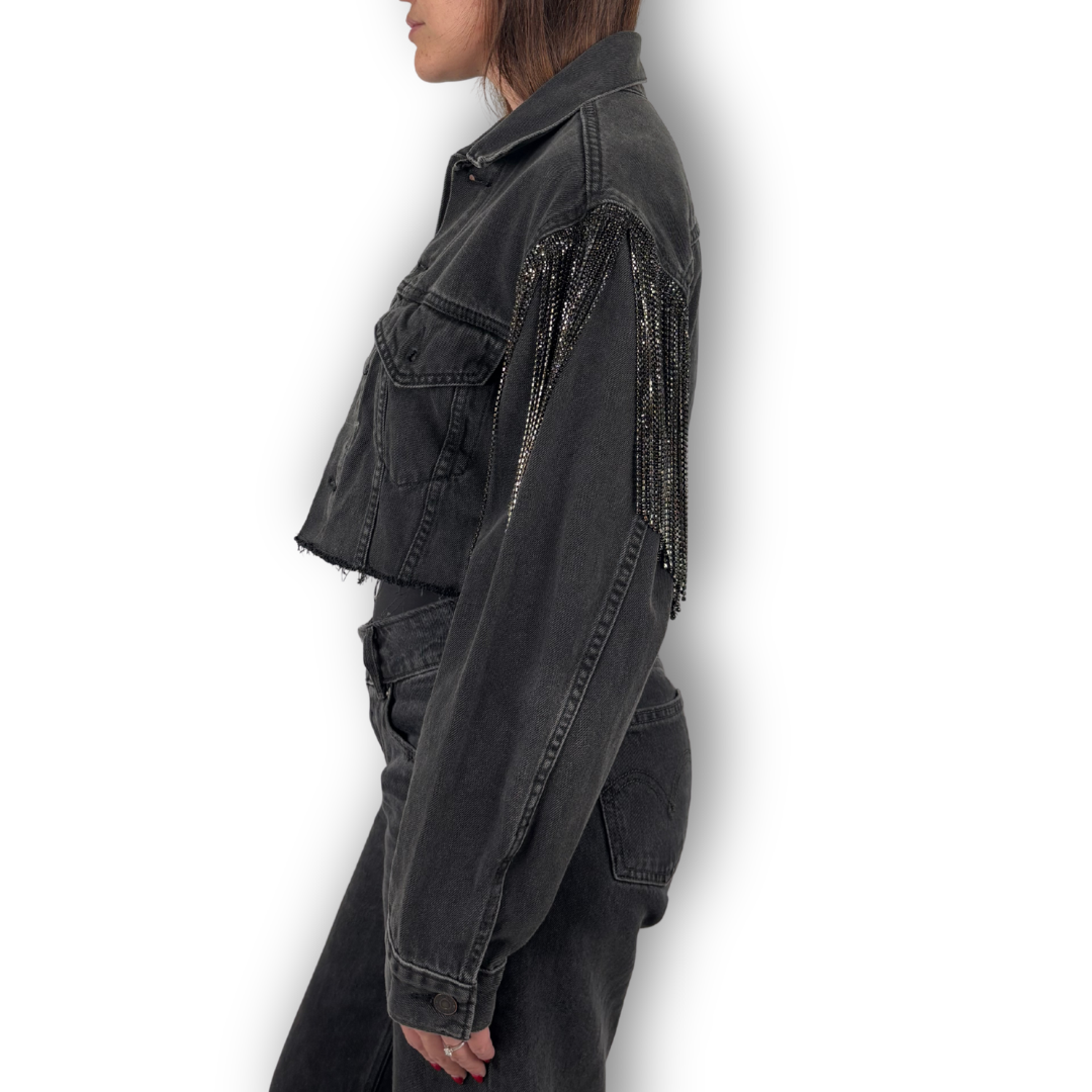 VINTAGE RHINESTONE FRINGE JACKET
