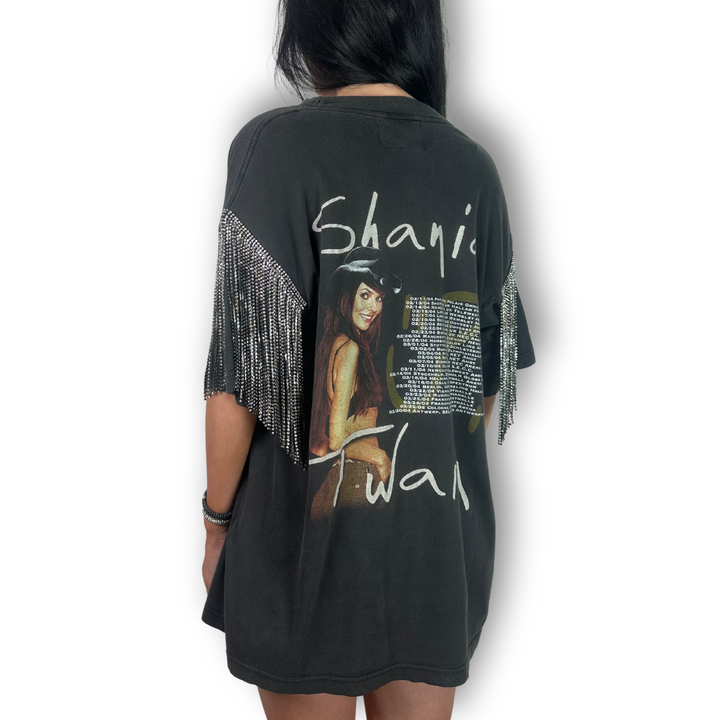 vintage rhinestoned tee shania twain up tour with empire fringe sleeves