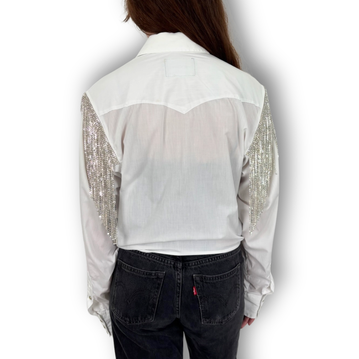 VINTAGE RHINESTONE TIE TOP