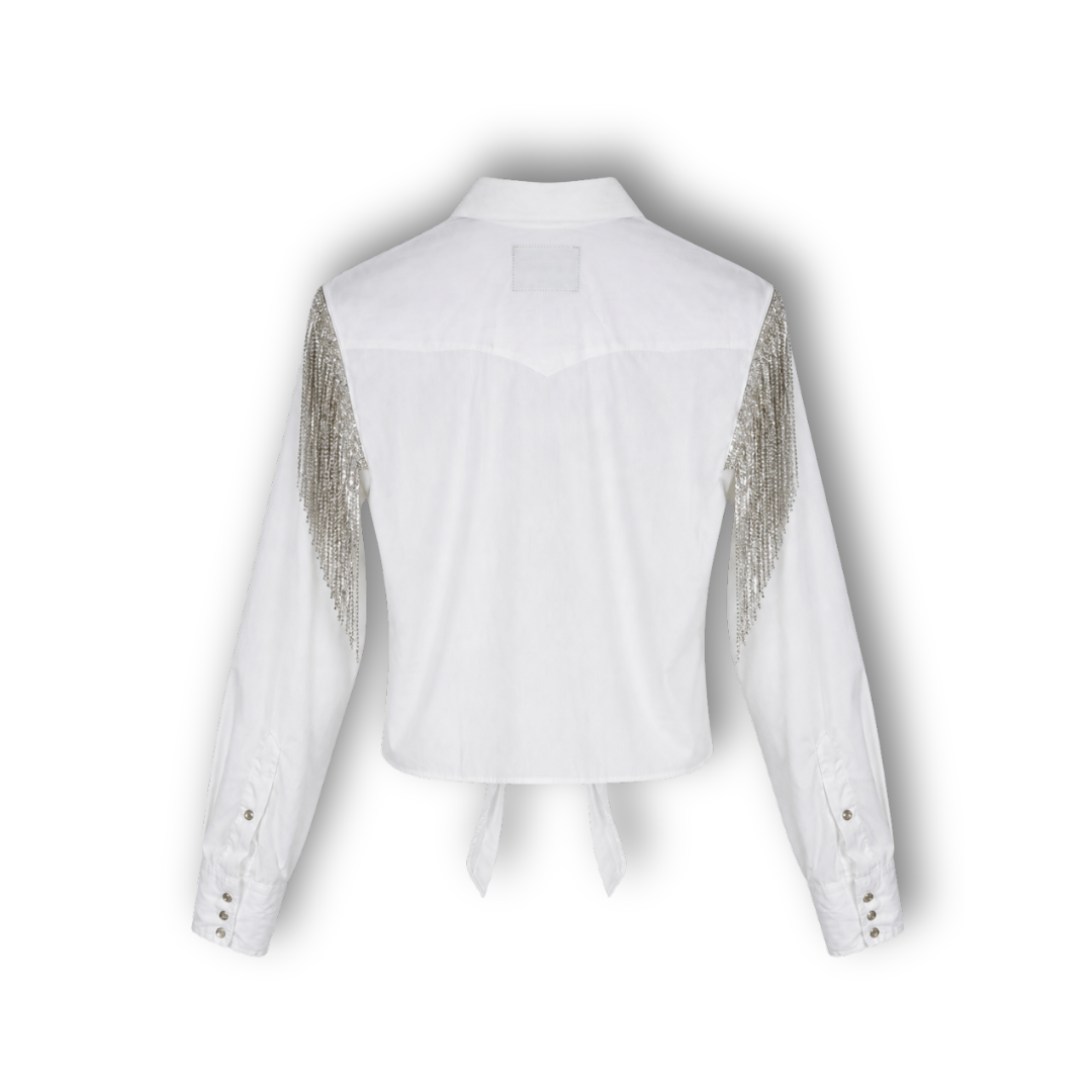 VINTAGE RHINESTONE TIE TOP
