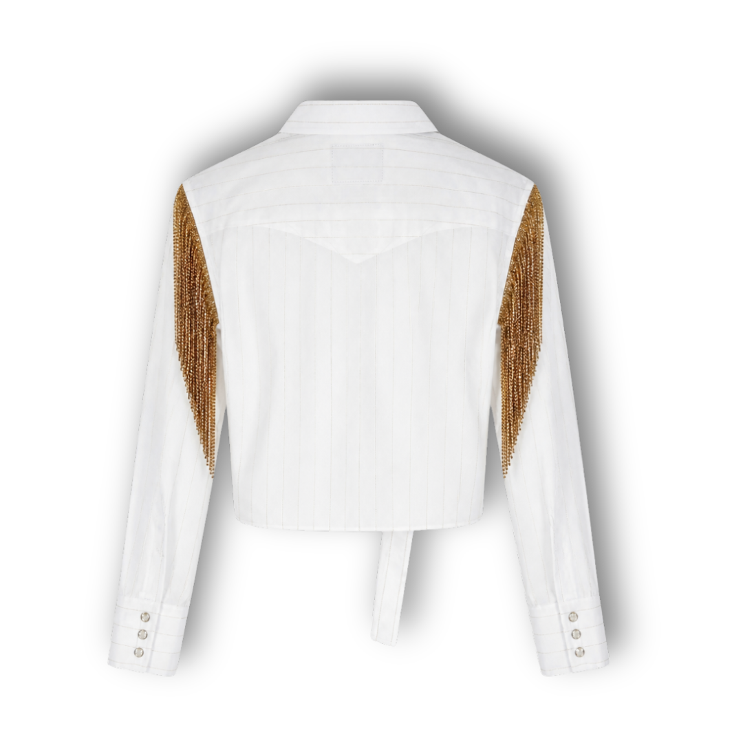 VINTAGE RHINESTONE TIE TOP