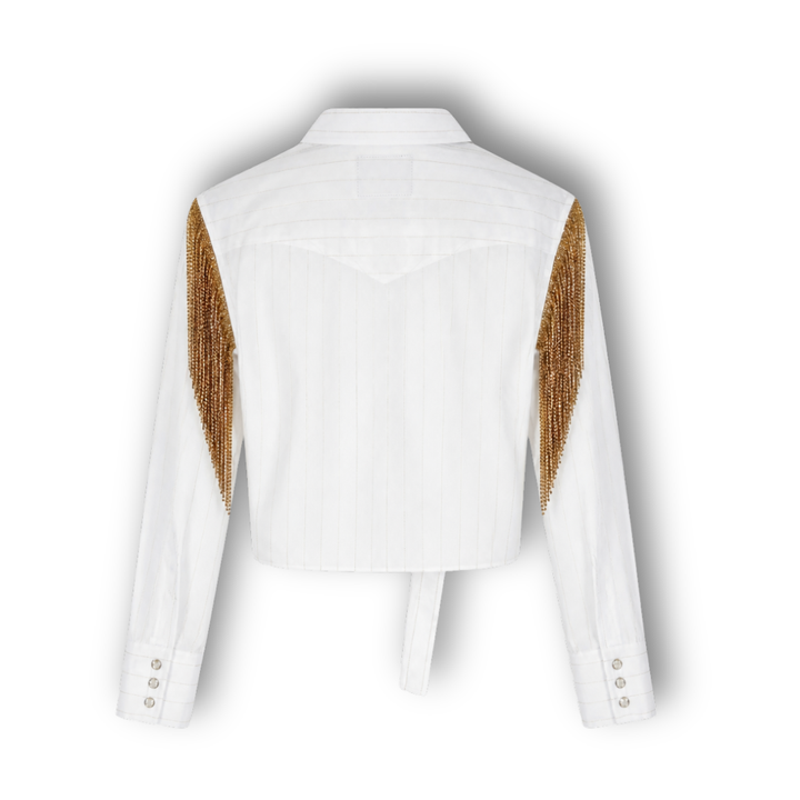 VINTAGE RHINESTONE TIE TOP