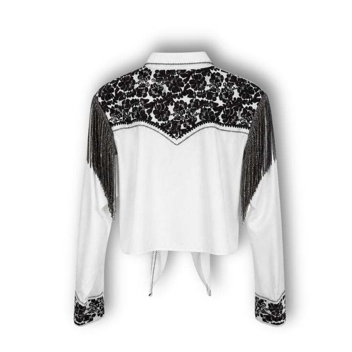 VINTAGE RHINESTONE TIE TOP