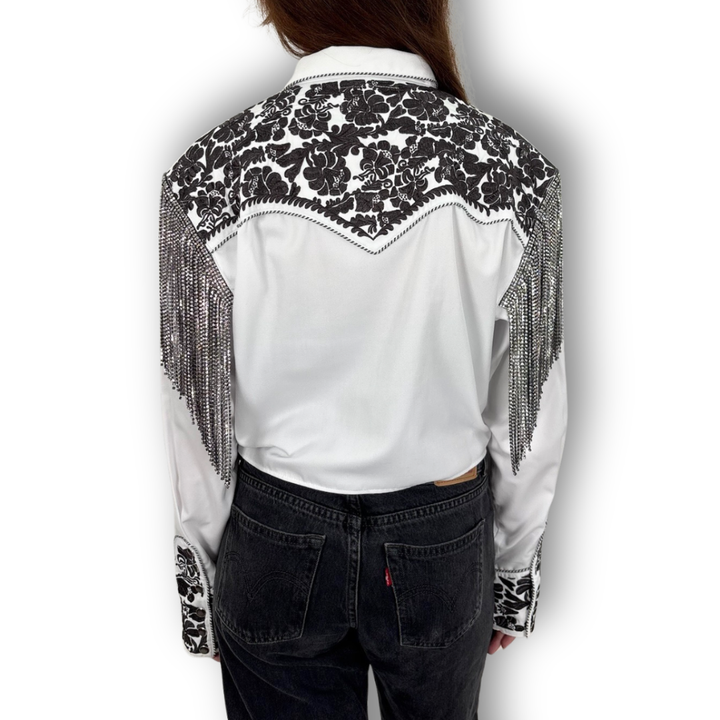 VINTAGE RHINESTONE TIE TOP
