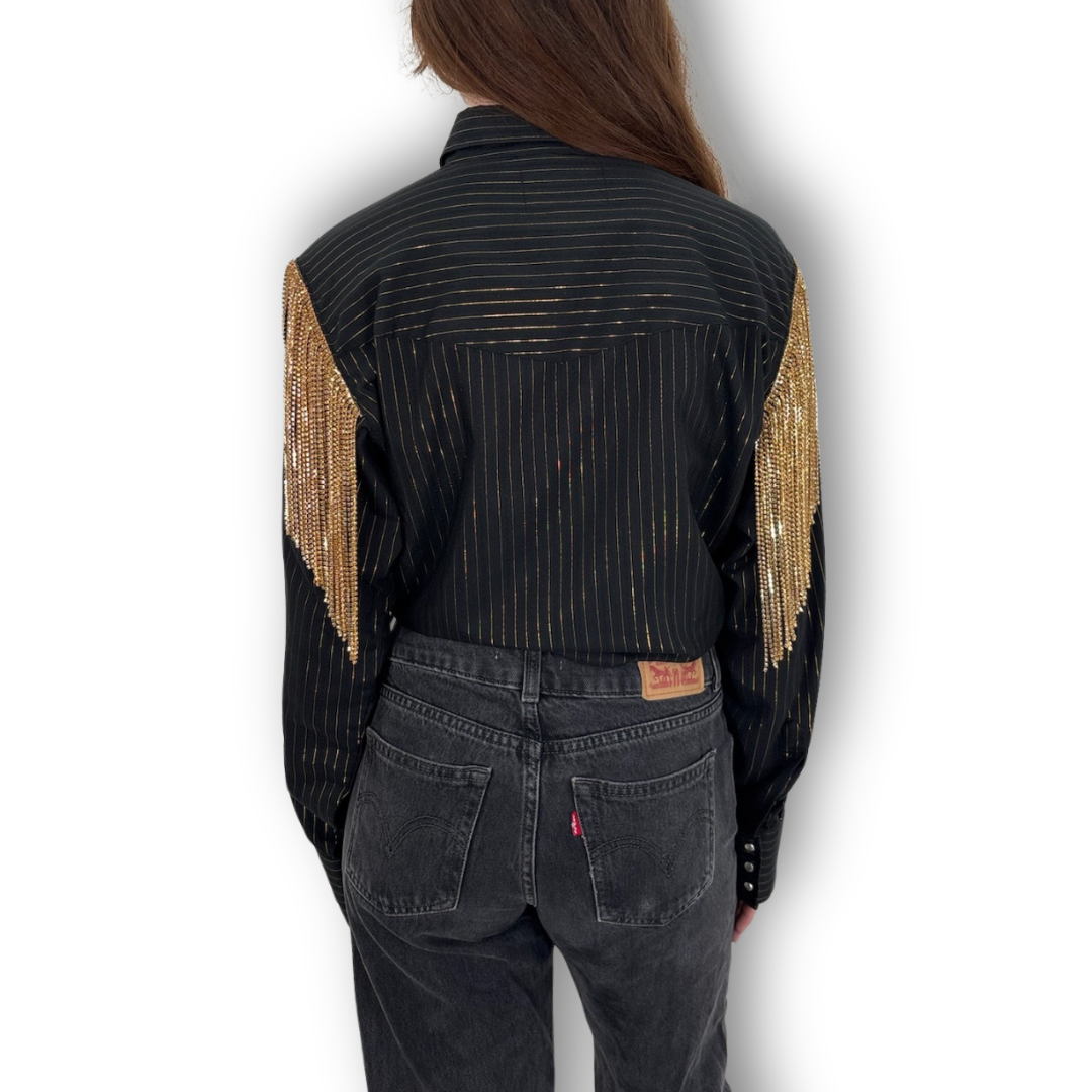 VINTAGE RHINESTONE TIE TOP