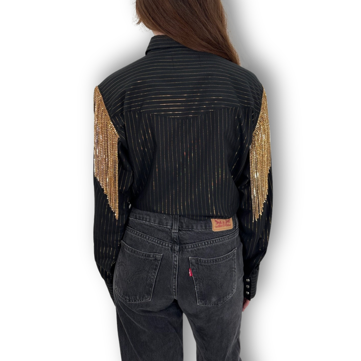 VINTAGE RHINESTONE TIE TOP