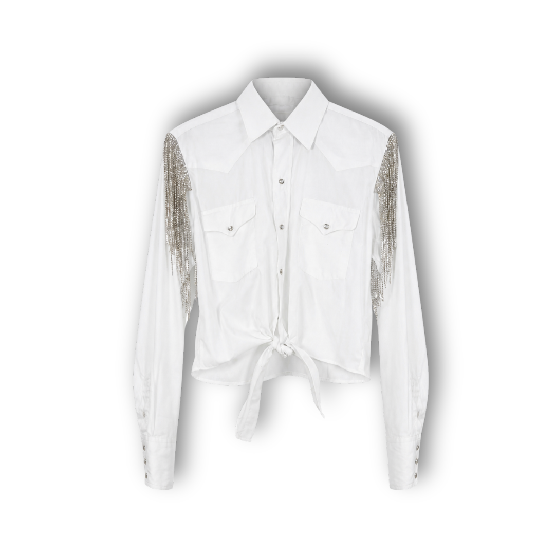 VINTAGE RHINESTONE TIE TOP