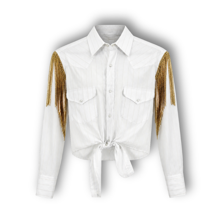 VINTAGE RHINESTONE TIE TOP
